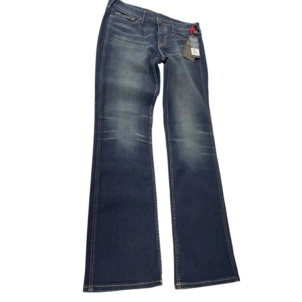 True Religion Becca Mid Rise Bootcut Jeans Size 33 Dark Wash Denim SKU 9279 - Picture 1 of 13